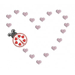 Stickmuster - Ladybug Herz